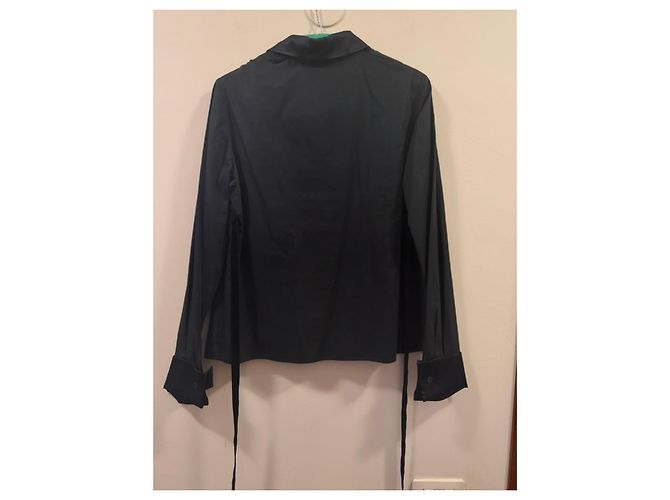 Philosophy di Alberta Ferretti Camisa em seda e algodão Preto Azul - vista 3