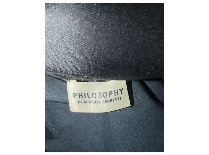 Philosophy di Alberta Ferretti Camisa em seda e algodão Preto Azul - vista 5