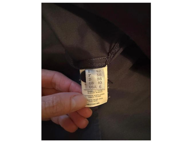 Philosophy di Alberta Ferretti Camisa em seda e algodão Preto Azul - vista 7