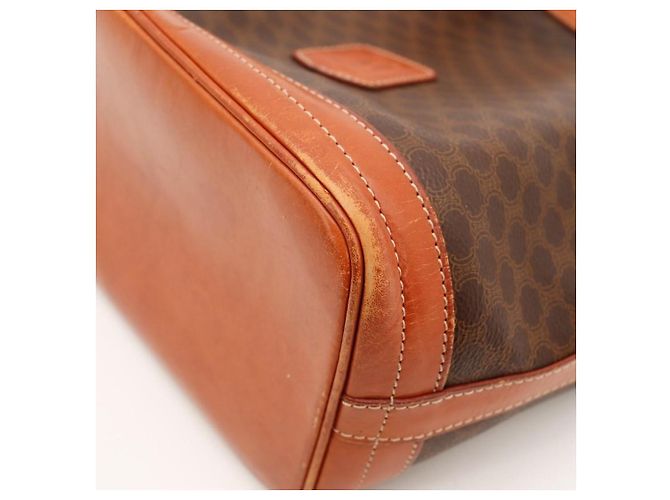 Céline Celine Bolsa Bucket em Lona Macadam Marrom - vista 13