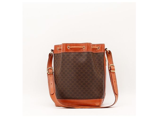 Céline Celine Bolsa Bucket em Lona Macadam Marrom - vista 3