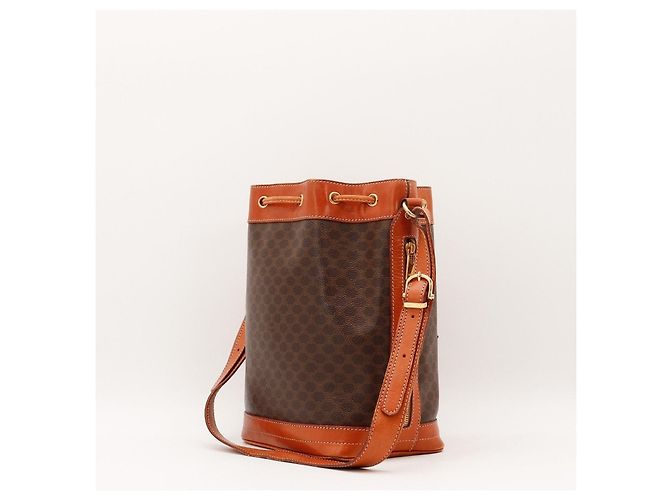 Céline Celine Bolsa Bucket em Lona Macadam Marrom - vista 4