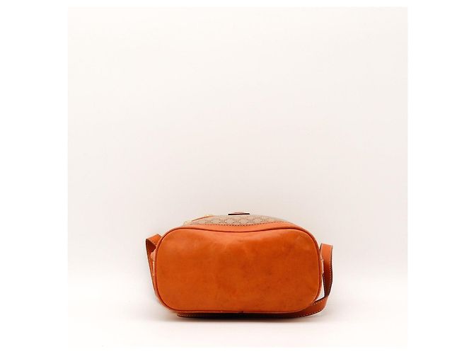 Céline Celine Bolsa Bucket Tela Monograma e Couro Marrom - vista 5