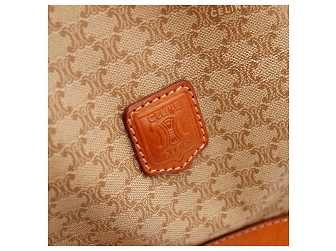 Céline Celine Bolsa Bucket Tela Monograma e Couro Marrom - vista 9