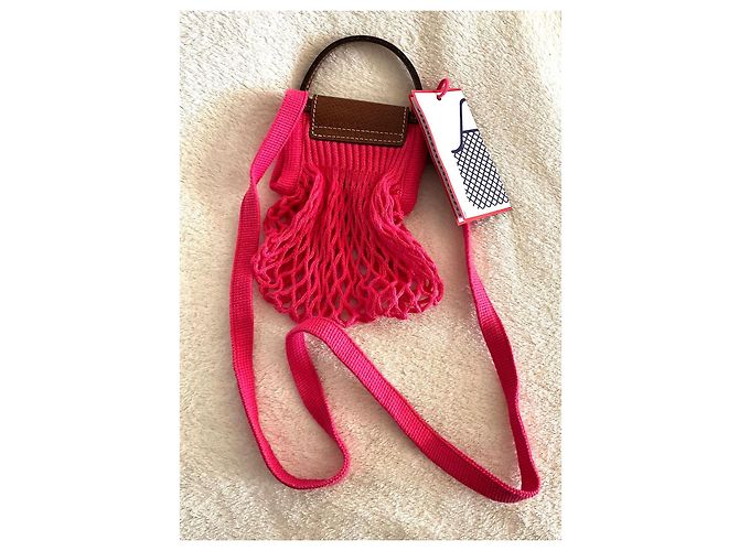 Borsa Longchamp x FILT Le Pliage Filet XS Rosa Candy - vista 3