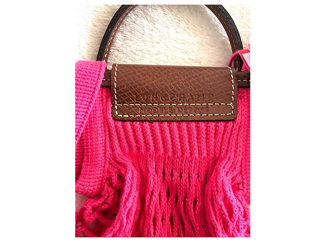 Borsa Longchamp x FILT Le Pliage Filet XS Rosa Candy - vista 4