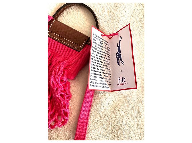 Borsa Longchamp x FILT Le Pliage Filet XS Rosa Candy - vista 5