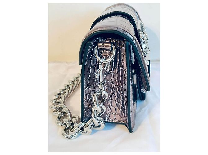 Bolso Versace Jeans Couture plata efecto croco - vista 10