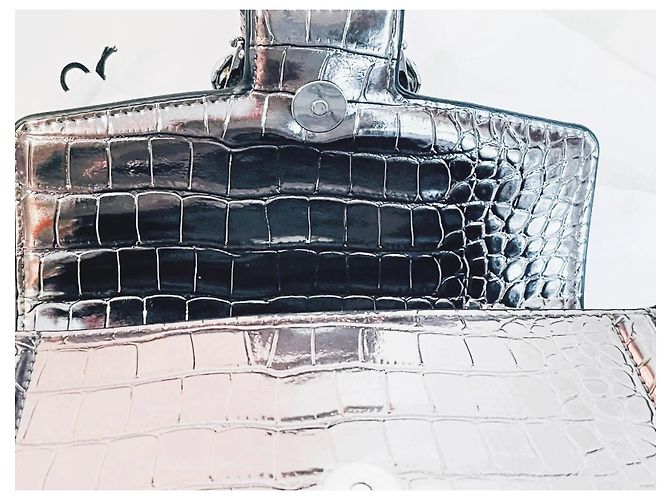 Bolso Versace Jeans Couture plata efecto croco - vista 12