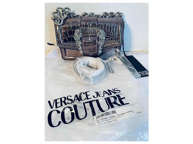 Bolso Versace Jeans Couture plata efecto croco - vista 4