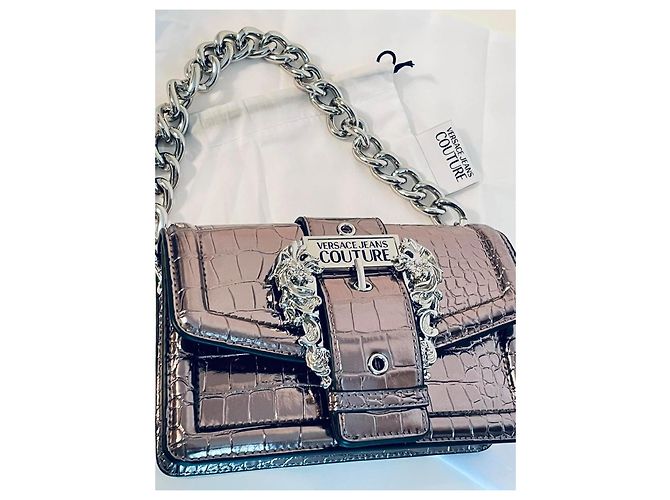 Bolso Versace Jeans Couture plata efecto croco - vista 5