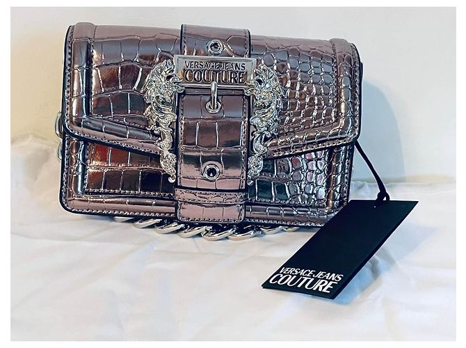 Bolso Versace Jeans Couture plata efecto croco - vista 7