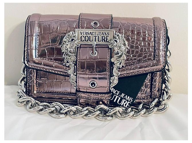 Bolso Versace Jeans Couture plata efecto croco - vista 8