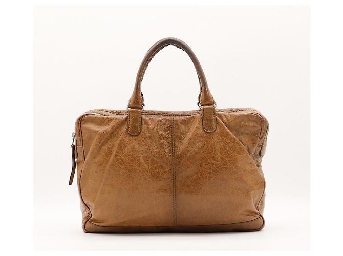 Balenciaga "The First" Borsa Hobo in pelle marrone - vista 3