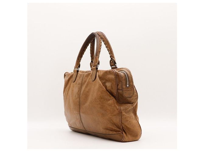 Balenciaga "The First" Borsa Hobo in pelle marrone - vista 4