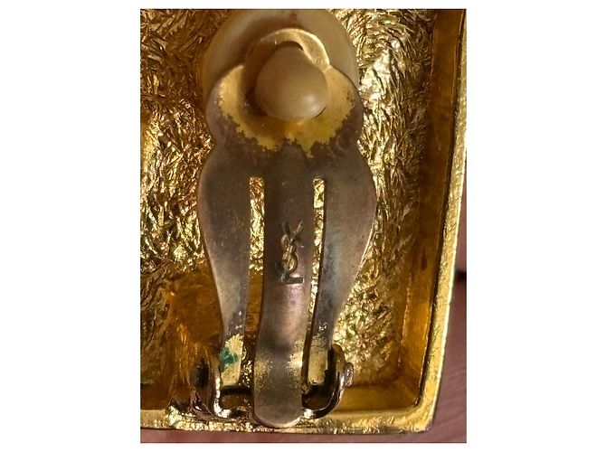 Orecchini Yves Saint Laurent YSL Monogram placcati in oro D'oro - vista 4