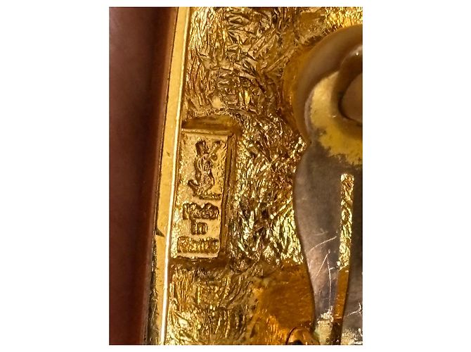 Orecchini Yves Saint Laurent YSL Monogram placcati in oro D'oro - vista 5