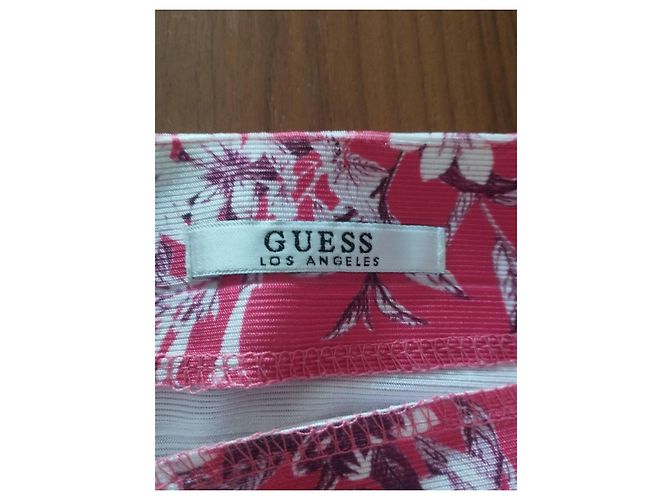 Gonna Corta Guess Rosa Stampa Floreale Bianco Porpora - vista 4