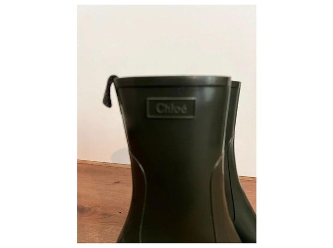 Chloé Botas Chelsea de goma verde oscuro - vista 2