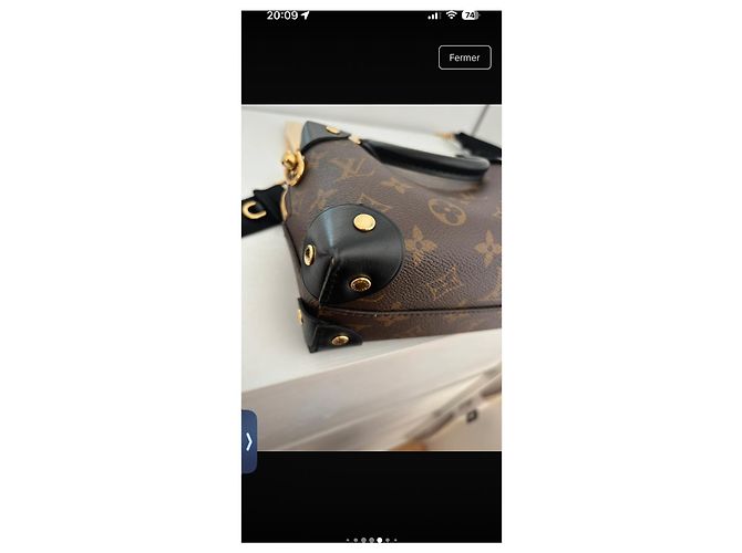 Petite Malle Louis Vuitton Monogram Soft Trunk kleine Schultertasche Braun Schwarz Gold hardware - Ansicht 10
