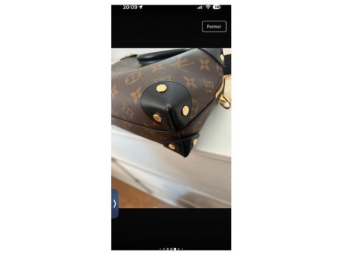 Petite Malle Louis Vuitton Monogram Soft Trunk kleine Schultertasche Braun Schwarz Gold hardware - Ansicht 15
