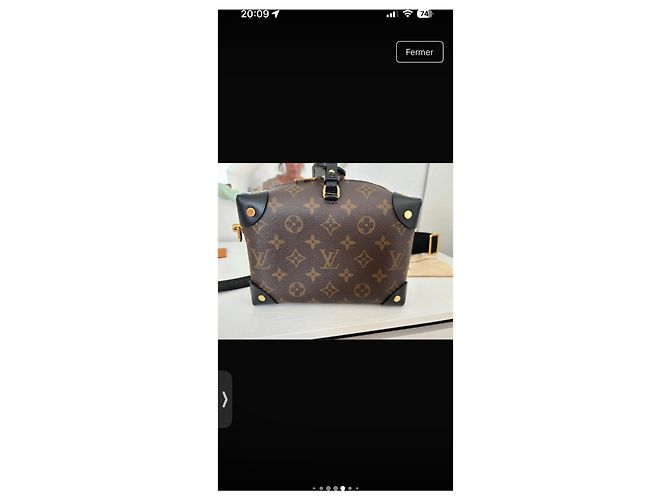 Petite Malle Louis Vuitton Monogram Soft Trunk kleine Schultertasche Braun Schwarz Gold hardware - Ansicht 13