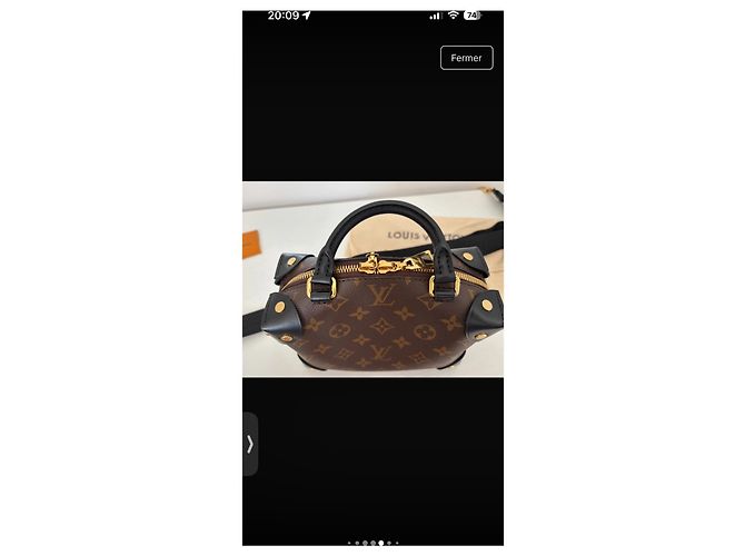 Petite Malle Louis Vuitton Monogram Soft Trunk kleine Schultertasche Braun Schwarz Gold hardware - Ansicht 12