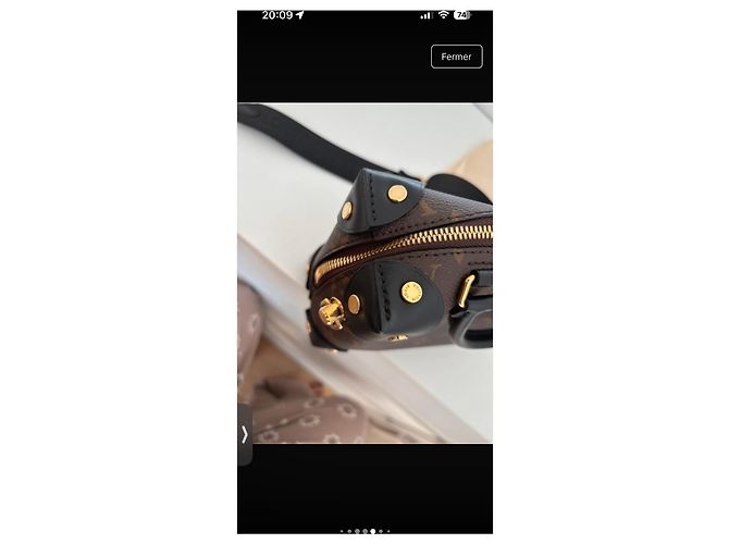 Petite Malle Louis Vuitton Monogram Soft Trunk kleine Schultertasche Braun Schwarz Gold hardware - Ansicht 14