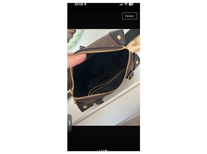 Petite Malle Louis Vuitton Monogram Soft Trunk kleine Schultertasche Braun Schwarz Gold hardware - Ansicht 17
