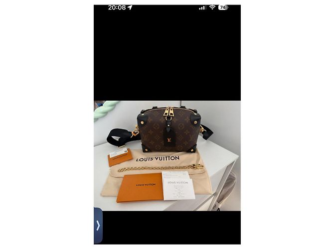 Petite Malle Louis Vuitton Monogram Soft Trunk kleine Schultertasche Braun Schwarz Gold hardware - Ansicht 2