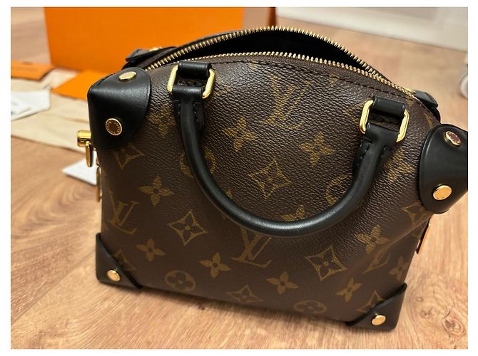 Petite Malle Louis Vuitton Monogram Soft Trunk kleine Schultertasche Braun Schwarz Gold hardware - Ansicht 20
