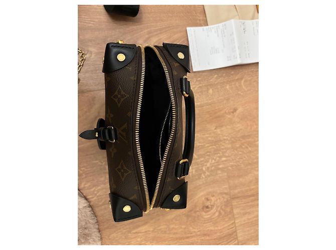 Petite Malle Louis Vuitton Monogram Soft Trunk kleine Schultertasche Braun Schwarz Gold hardware - Ansicht 21