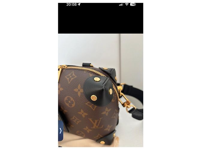 Petite Malle Louis Vuitton Monogram Soft Trunk kleine Schultertasche Braun Schwarz Gold hardware - Ansicht 6