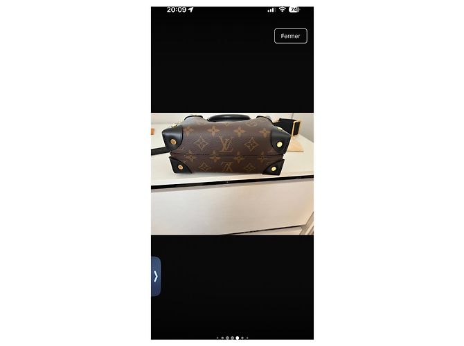 Petite Malle Louis Vuitton Monogram Soft Trunk kleine Schultertasche Braun Schwarz Gold hardware - Ansicht 9