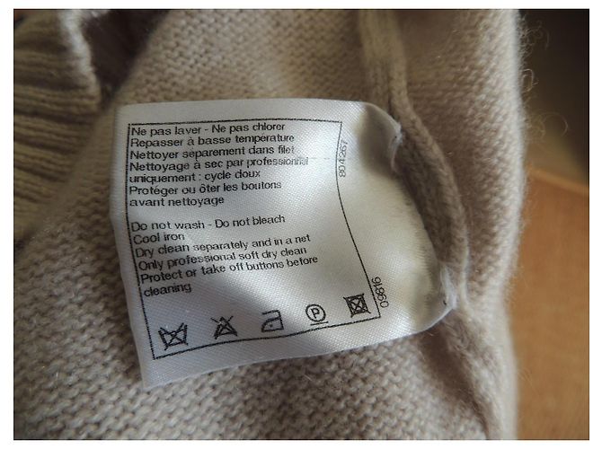 Chanel Langer Kaschmir-Cardigan beige und jeansblau Größe 40 - Ansicht 9
