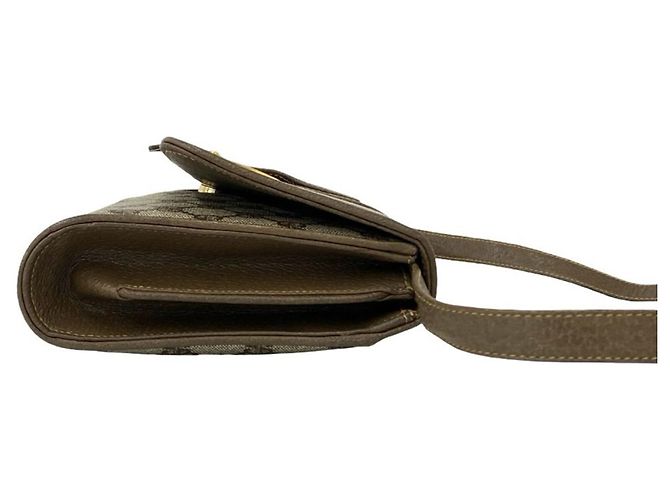 Gucci Old GG Logo Pattern Schultertasche aus Leder Braun - Ansicht 6