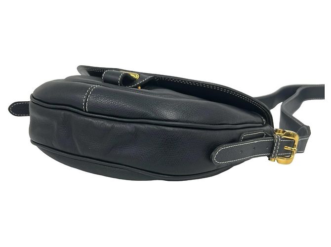 Loewe Vintage Anagram Logo Schultertasche aus Leder Marineblau - Ansicht 8