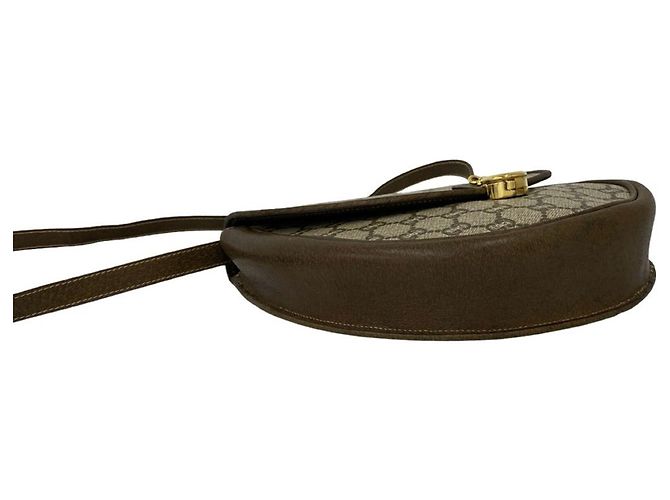 Gucci Vintage Plus Logo Pattern Mini-Schultertasche aus Leder Braun - Ansicht 7