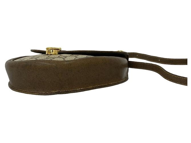 Gucci Vintage Plus Logo Pattern Mini-Schultertasche aus Leder Braun - Ansicht 8
