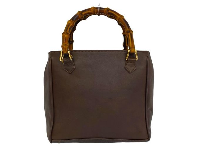 Gucci Vintage Bamboo Lederhandtasche Braun - Ansicht 3