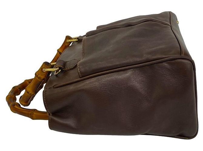Gucci Vintage Bamboo Lederhandtasche Braun - Ansicht 5