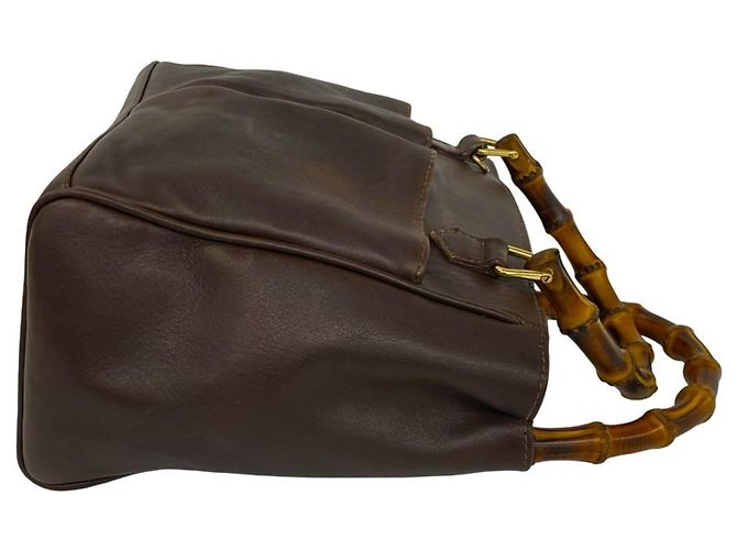 Gucci Vintage Bamboo Lederhandtasche Braun - Ansicht 6