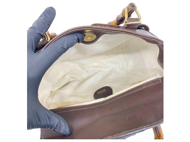 Gucci Vintage Bamboo Lederhandtasche Braun - Ansicht 9