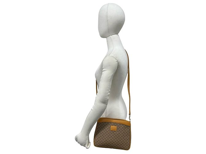 Gucci Vintage Micro GG Logo Mini-Schultertasche aus Leder Braun - Ansicht 2