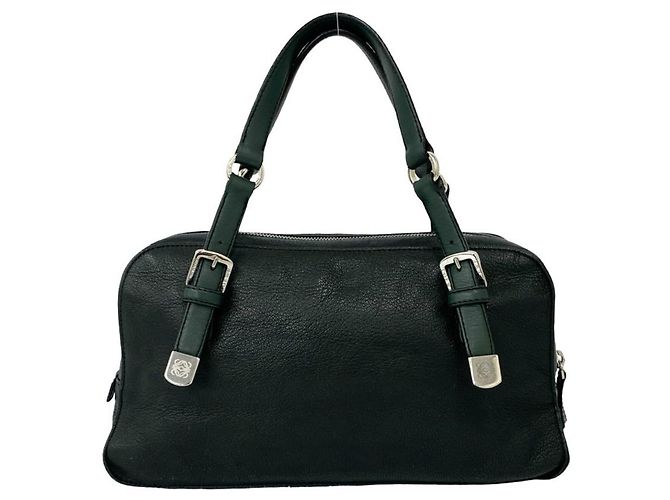 Bolso de mano de piel Loewe Anagram con logo tachonado Mini Boston Bag Verde - vista 3