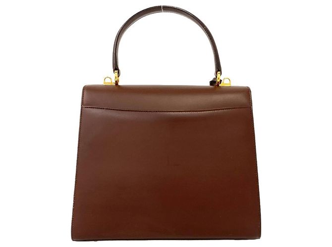 Borsa a tracolla 2 vie in pelle con logo e chiusura Old Lady Lock GUCCI Marrone - vista 3