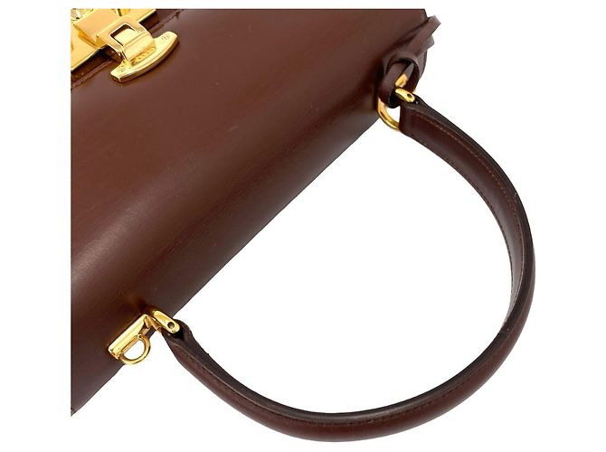 Borsa a tracolla 2 vie in pelle con logo e chiusura Old Lady Lock GUCCI Marrone - vista 4
