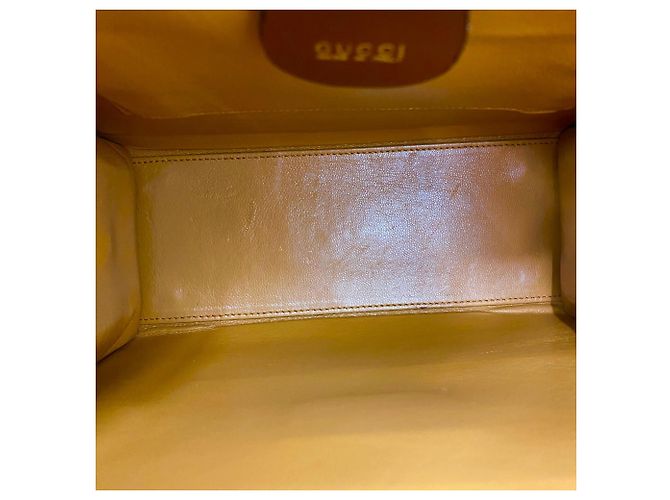 Borsa a tracolla 2 vie in pelle con logo e chiusura Old Lady Lock GUCCI Marrone - vista 9