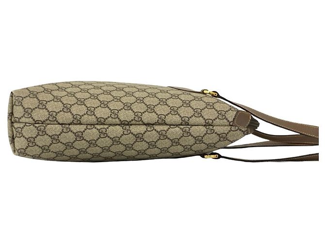 Borsa Tote in pelle Gucci Old GG Logo Pattern Marrone - vista 6