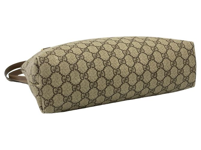 Borsa Tote in pelle Gucci Old GG Logo Pattern Marrone - vista 7